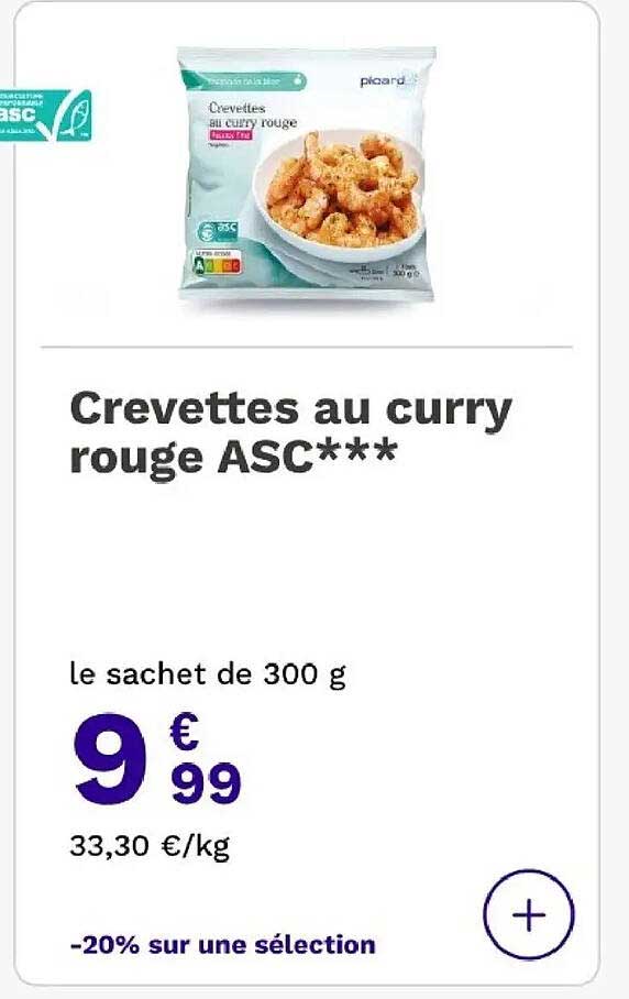 Crevettes au curry rouge ASC***