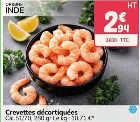 Crevettes décortiquées