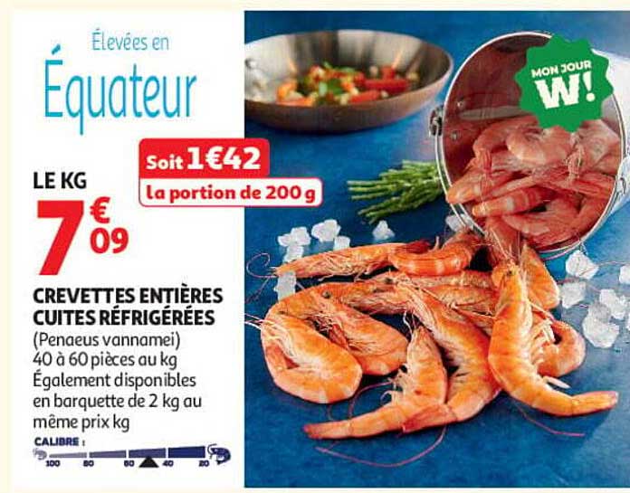 CREVETTES ENTIÈRES CUITES RÉFRIGÉRÉES