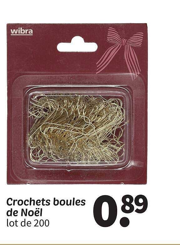Crochets boules de Noël lot de 200