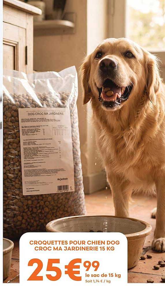 CROQUETTES POUR CHIEN DOG CROC MA JARDINERIE 15 KG