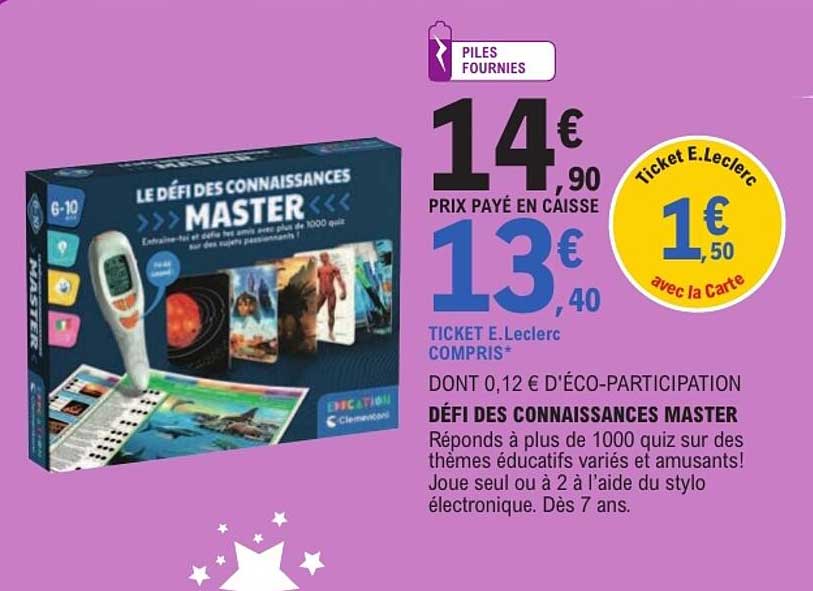 DÉFI DES CONNAISSANCES MASTER