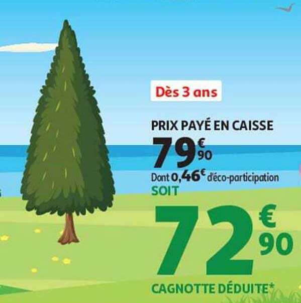 Dès 3 ans PRIX PAYÉ EN CAISSE 79€90 Dont 0,46€ déo-participation SOIT 72€90 CAGNOTTE DÉDUITE*