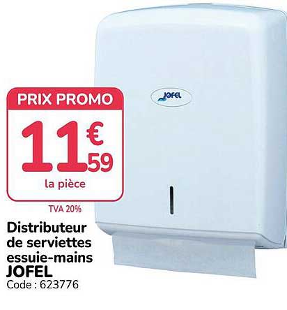 Distributeur de serviettes essuie-mains JOFEL