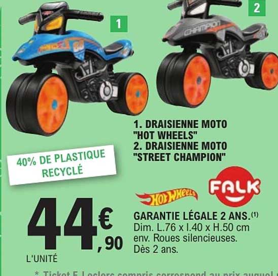 DRAISIENNE MOTO "HOT WHEELS"