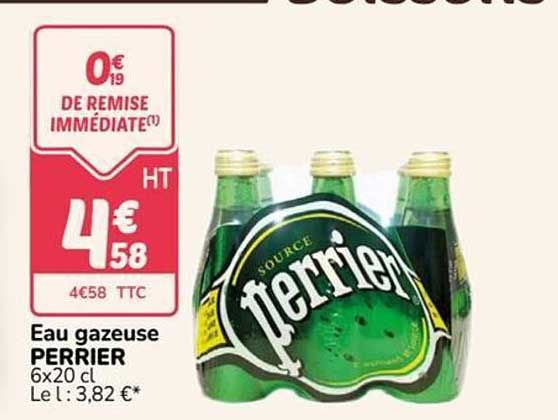 Eau gazeuse PERRIER 6x20 cl