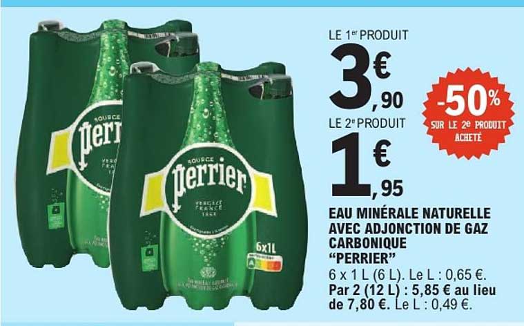 EAU MINÉRALE NATURELLE AVEC ADJONCTION DE GAZ CARBONIQUE “PERRIER”