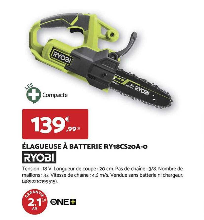 ÉLAGUEUSE À BATTERIE RY18CS20A-0