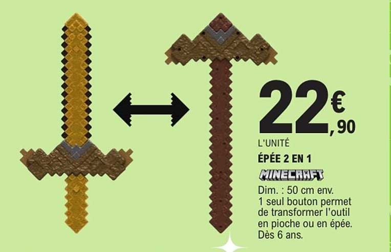 ÉPÉE 2 EN 1 MINECRAFT