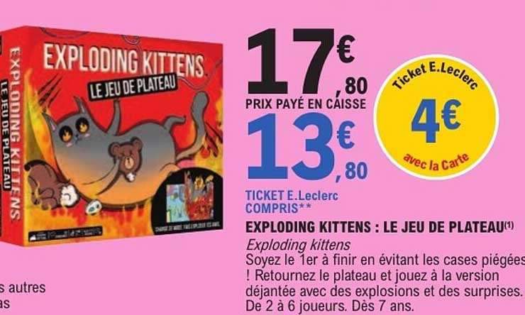 EXPLODING KITTENS : LE JEU DE PLATEAU
