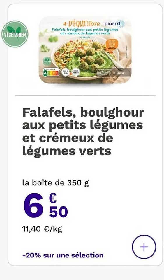 Falafels, boulghour aux petits légumes et crémeux de légumes verts