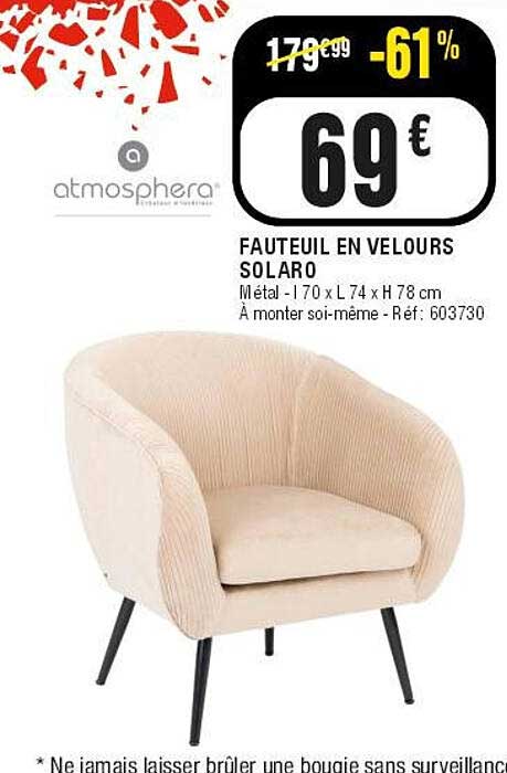 FAUTEUIL EN VELOURS SOLARO