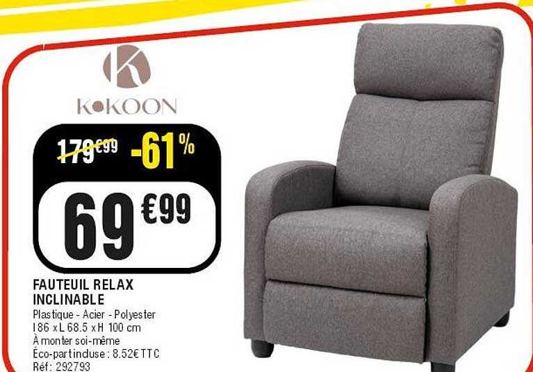 FAUTEUIL RELAX INCLINABLE
