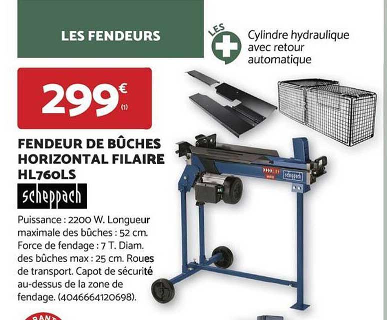 FENDEUR DE BÛCHES HORIZONTAL FILAIRE HL760LS