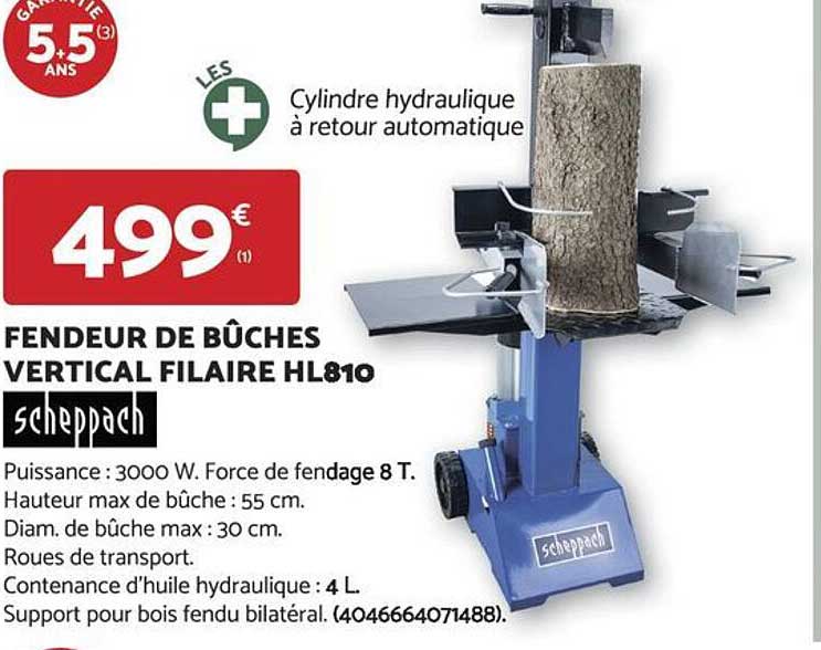 FENDEUR DE BÛCHES VERTICAL FILAIRE HL810