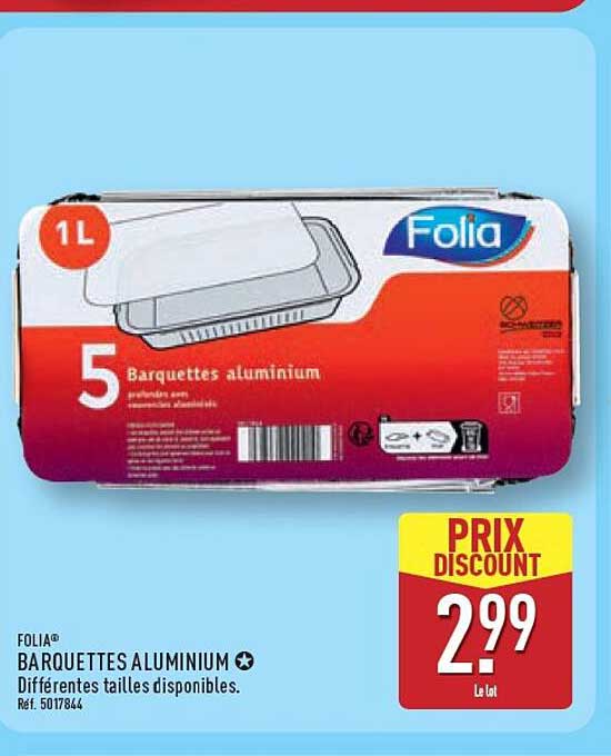 FOLIA BARQUETTES ALUMINIUM Différentes tailles disponibles. Réf. 5017844