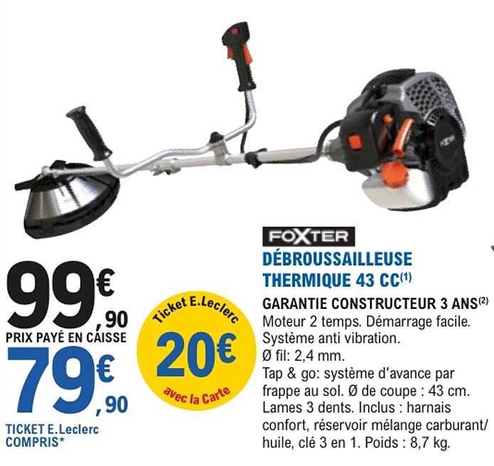 FOXTER DÉBROUSSAILLEUSE THERMIQUE 43 CC