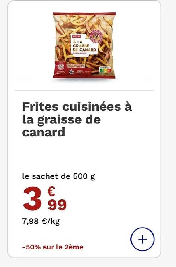 Frites cuisinées à la graisse de canard