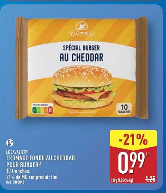 FROMAGE FONDU AU CHEDDAR POUR BURGER