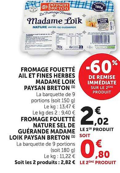 FROMAGE FOURETTÉ AIL ET FINES HERBES MADAME LOIK PAYSAN BRETON