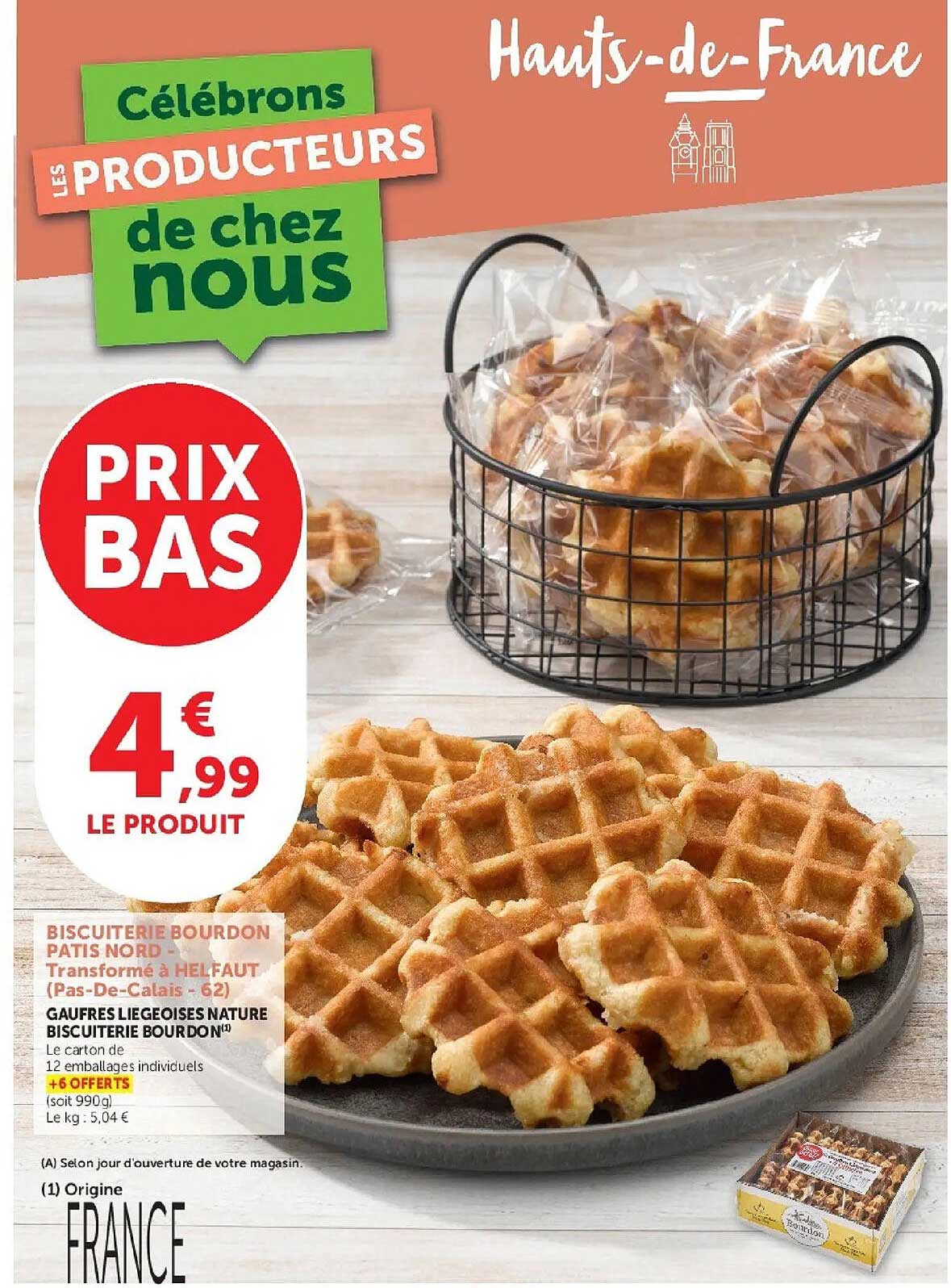 GAUFRES LIEGEOISES NATURE BISCUITERIE BOURDON