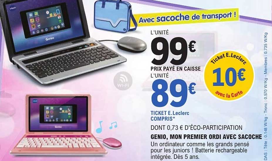 GENIO, MON PREMIER ORDI AVEC SACOCHE