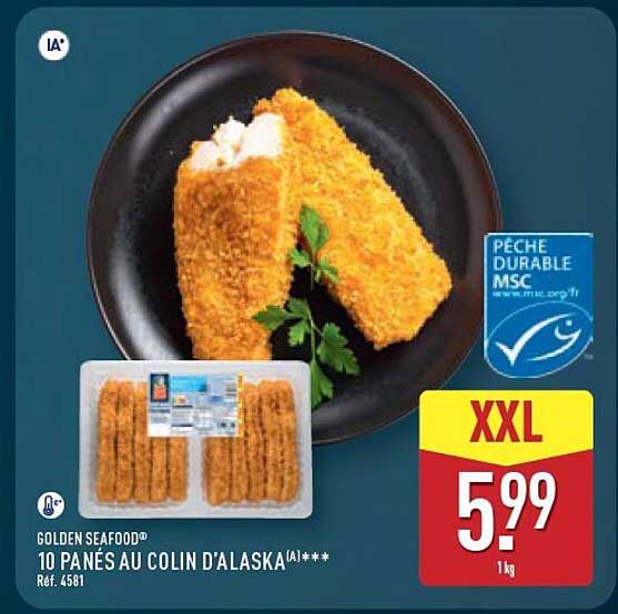 GOLDEN SEAFOOD® 10 PANÉS AU COLIN D'ALASKA(A)***
