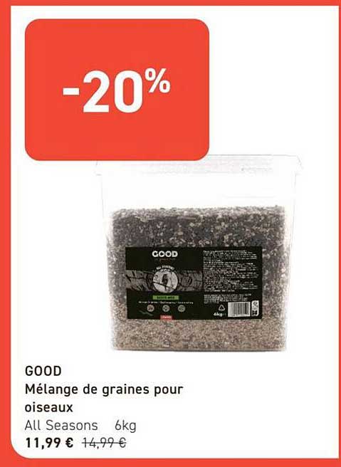 GOOD Mélange de graines pour oiseaux All Seasons 6kg