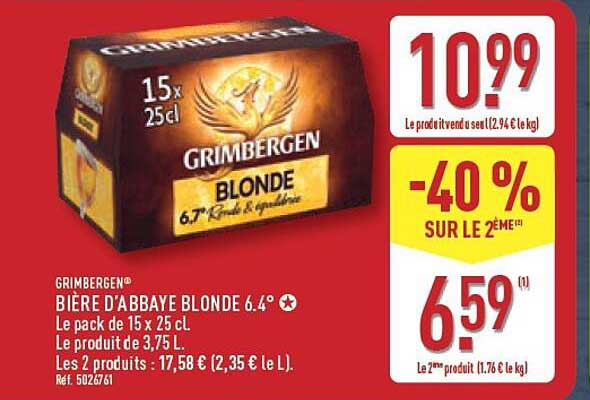GRIMBERGEN® BIÈRE D'ABBAYE BLONDE 6.4°