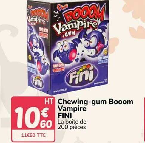 HT Chewing-gum Booom Vampire FINI La boîte de 200 pièces