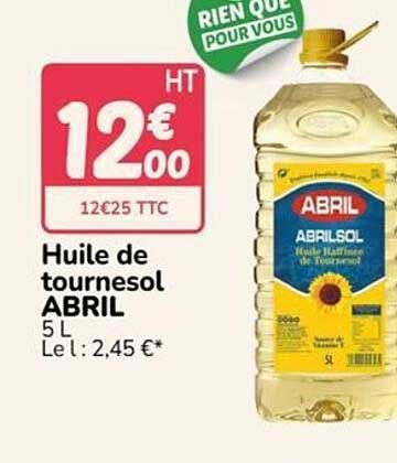Huile de tournesol ABRIL 5 L Le l : 2,45 €*