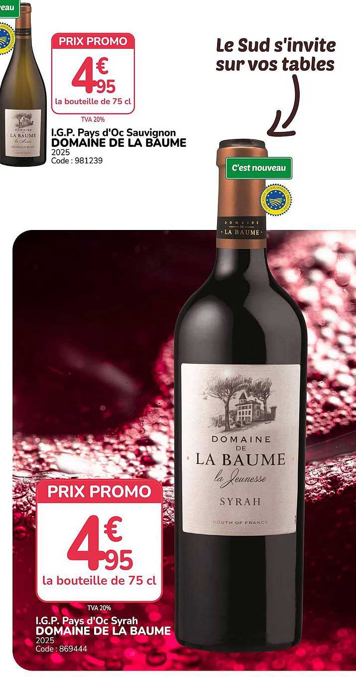 I.G.P. Pays d'Oc Syrah DOMAINE DE LA BAUME 2025