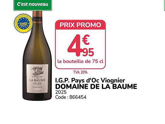 I.G.P. Pays d'Oc Viognier DOMAINE DE LA BAUME 2025