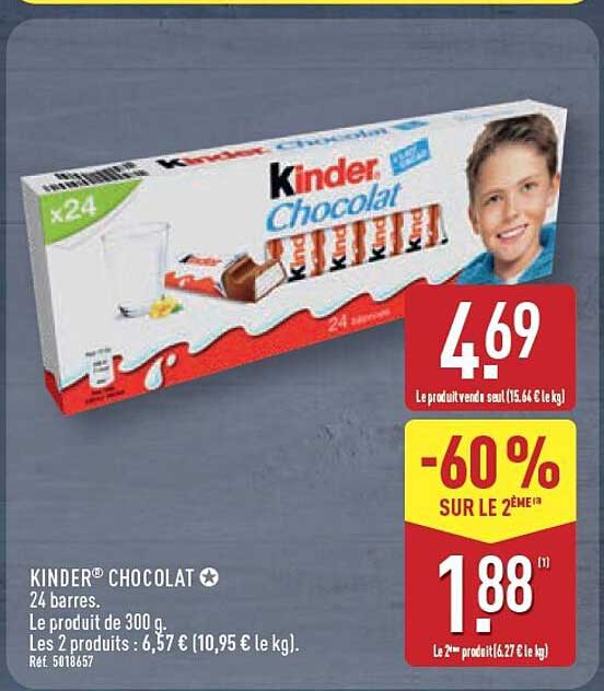 KINDER® CHOCOLAT 24 barres.