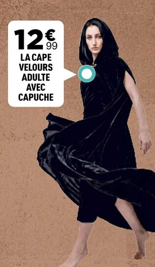 LA CAPE VELOURS ADULTE AVEC CAPUCHE