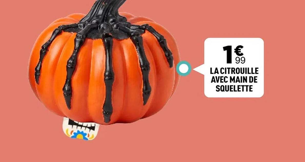 LA CITROUILLE AVEC MAIN DE SQUELETTE