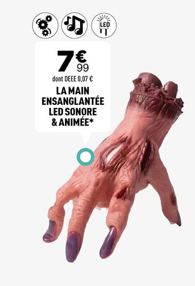 LA MAIN ENSANGANTÉE LED SONORE & ANIMÉE*