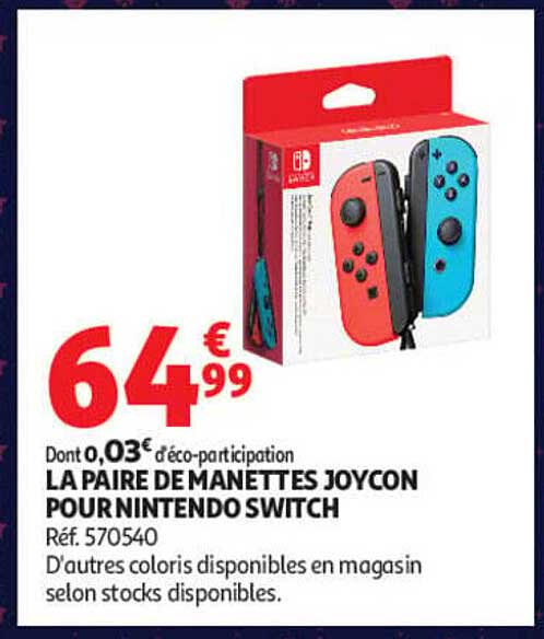 LA PAIRE DE MANETTES JOYCON POUR NINTENDO SWITCH