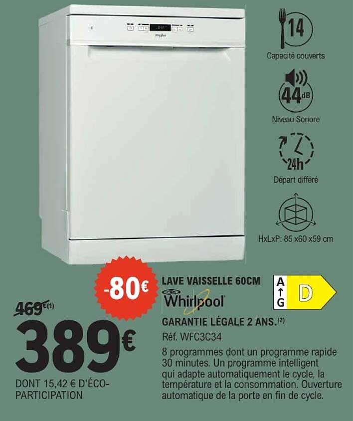 LAVE VAISSELLE 60CM Whirlpool