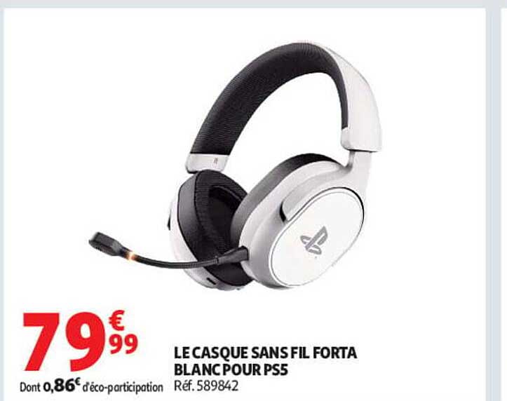 LE CASQUE SANS FIL FORTA BLANC POUR PS5 Réf. 589842