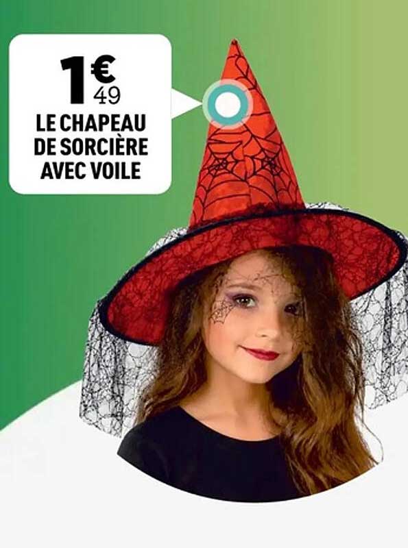 LE CHAPEAU DE SORCIÈRE AVEC VOILE