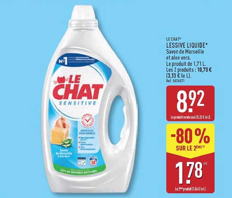 LE CHAT LESSIVE LIQUIDE* Savon de Marseille et aloe vera