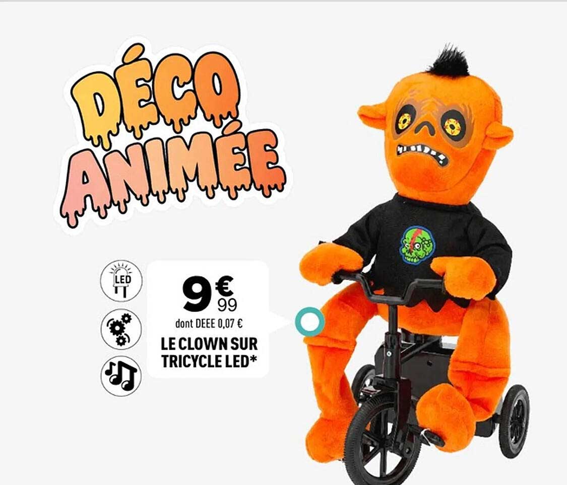 LE CLOWN SUR TRICYCLE LED*