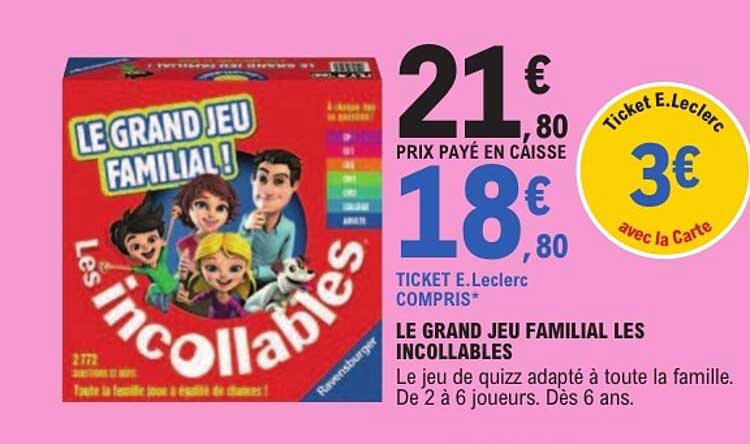 LE GRAND JEU FAMILIAL LES INCOLLABLES