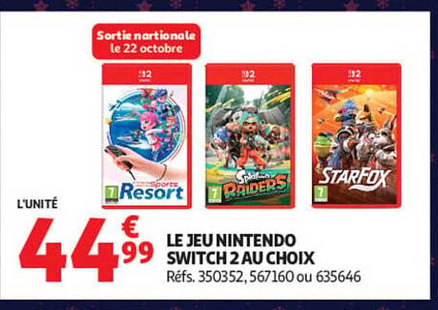 LE JEU NINTENDO SWITCH 2 AU CHOIX