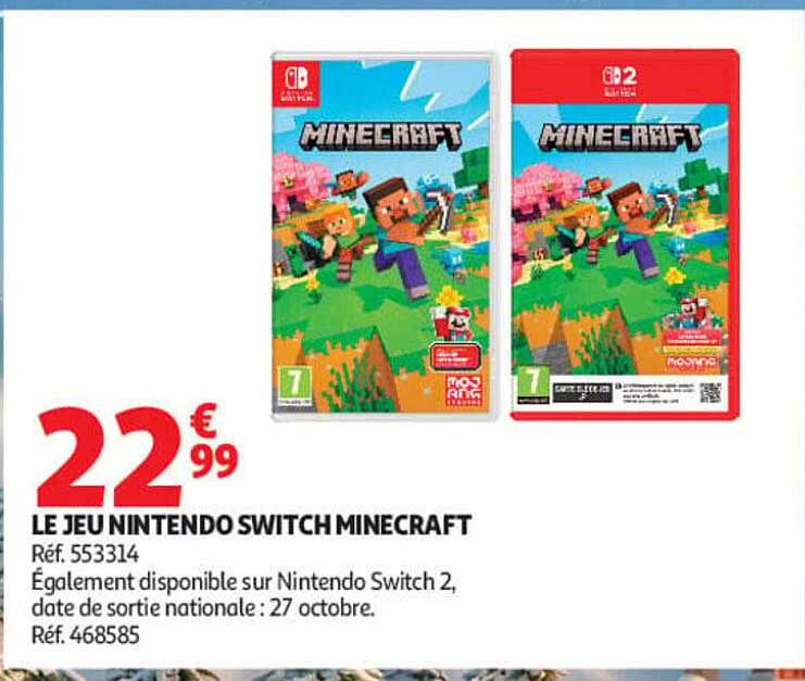 LE JEU NINTENDO SWITCH MINECRAFT