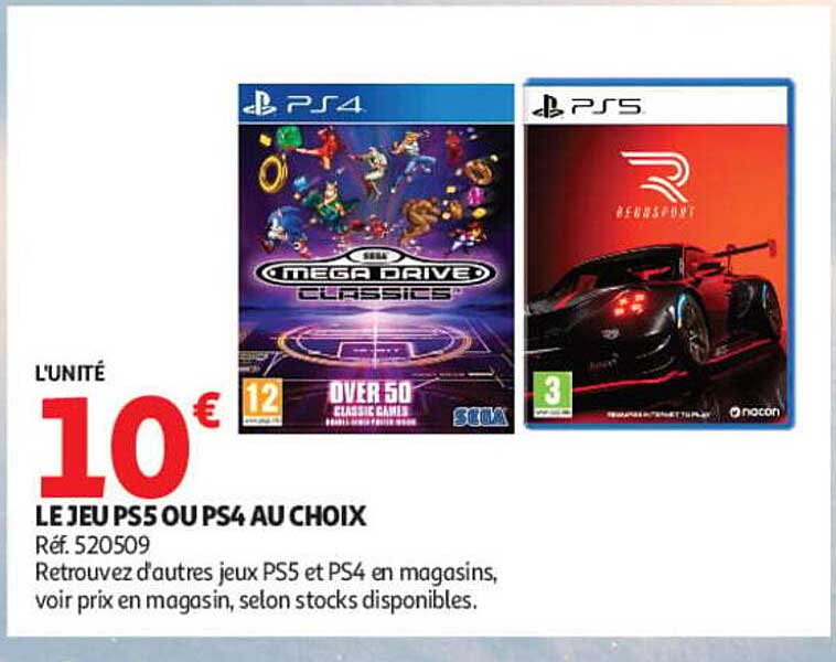LE JEU PS5 OU PS4 AU CHOIX