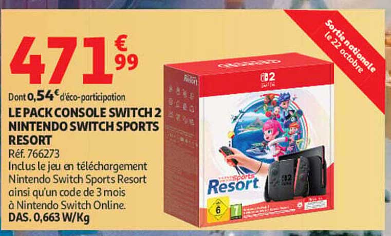 LE PACK CONSOLE SWITCH 2 NINTENDO SWITCH SPORTS RESORT
