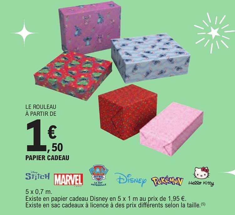 LE ROULEAU À PARTIR DE 1€ 50 PAPIER CADEAU