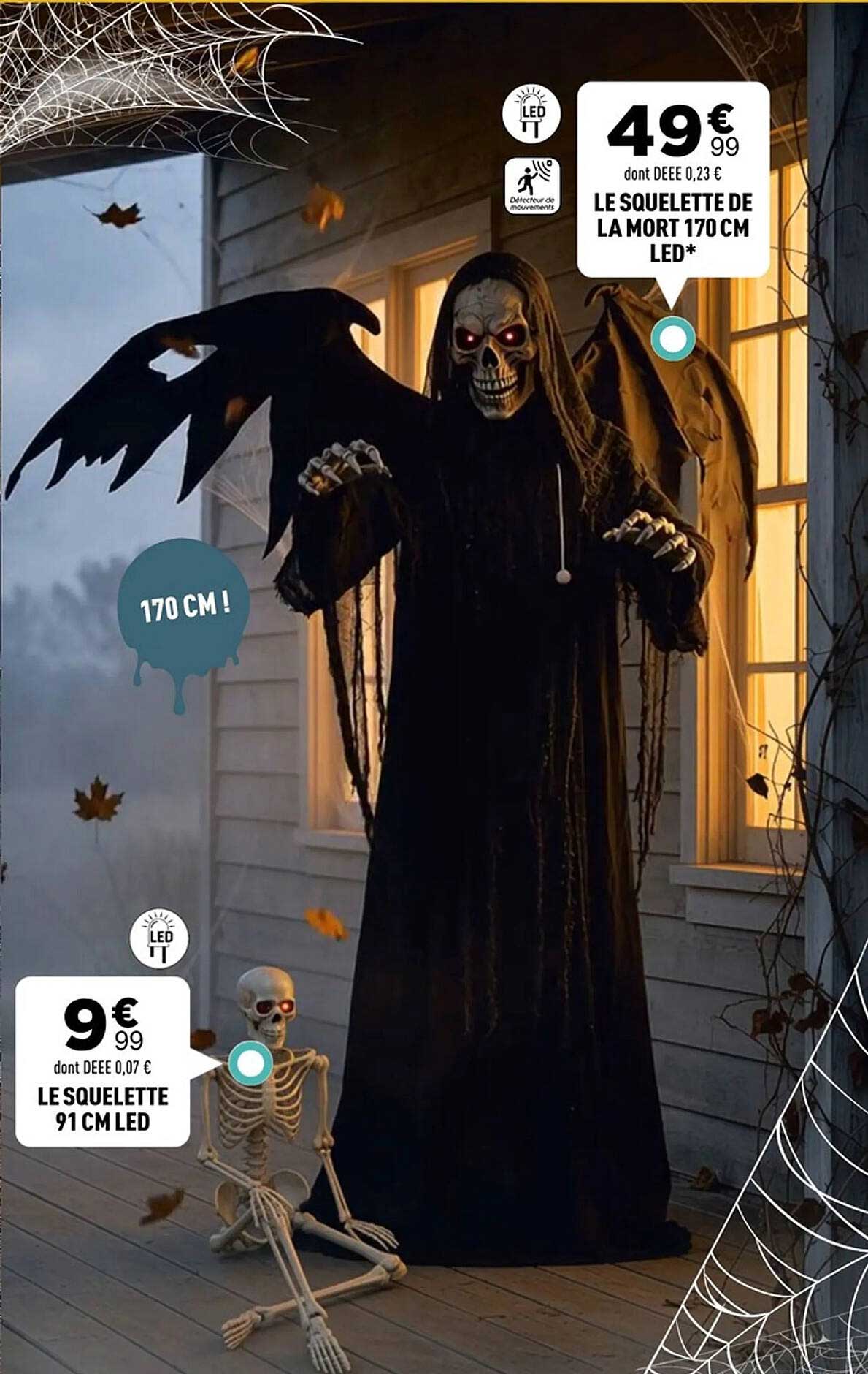 LE SQUELETTE DE LA MORT 170 CM LED*